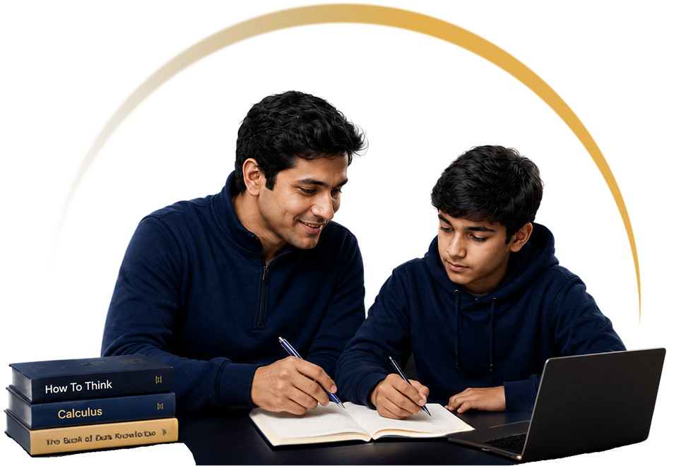 Student learning mathematics using a tablet